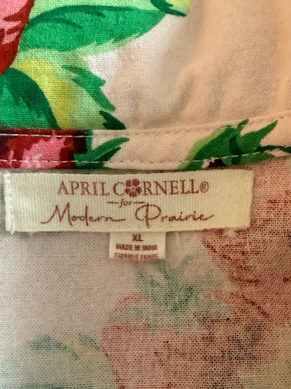 April Cornell Strawberry Porch Dress Modern Prairie Cottagecore pockets Size XL - Picture 11 of 15